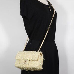 CHANEL Mini Matelasse Shoulder Bag A69900 ChainShoulder yellow tweed Women